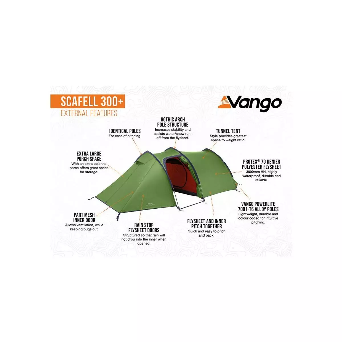 Vango Scafell 300 Plus Tunnelzelt, 3-Personen – Bild 5