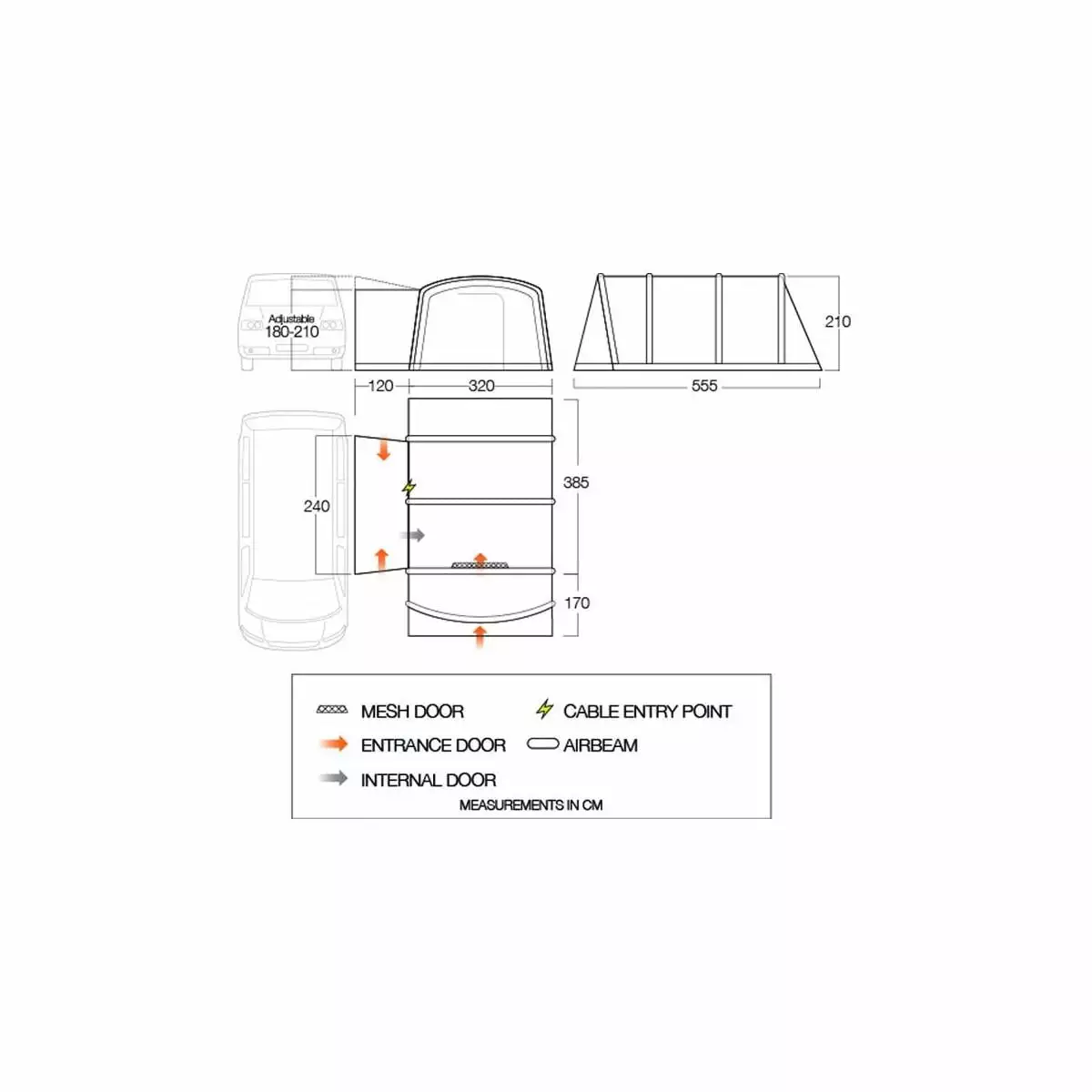 Vango Galli CC Air Low, Aufblasbares Busvorzelt – Bild 12