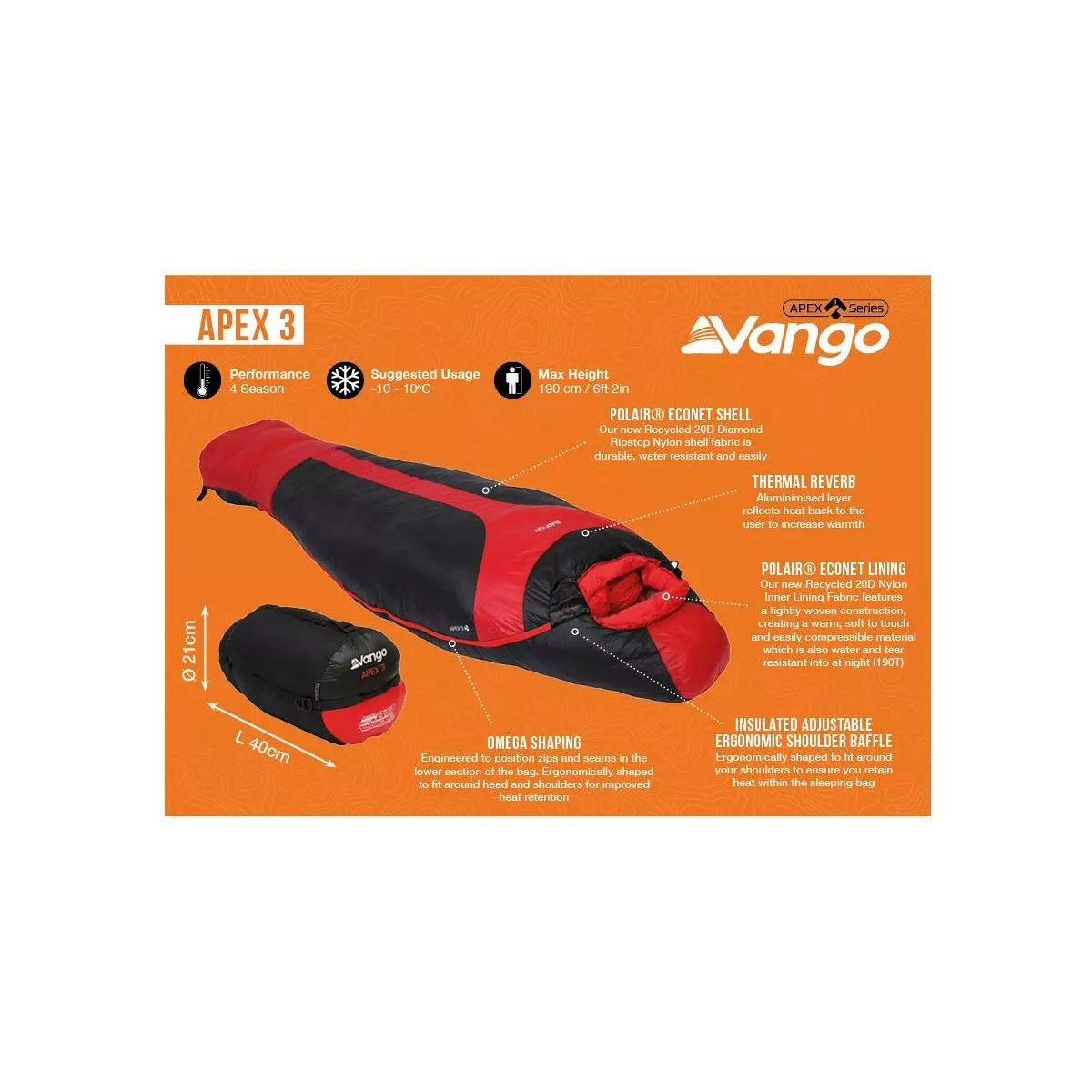 Vango Apex 3 Mumienschlafsack – Bild 8