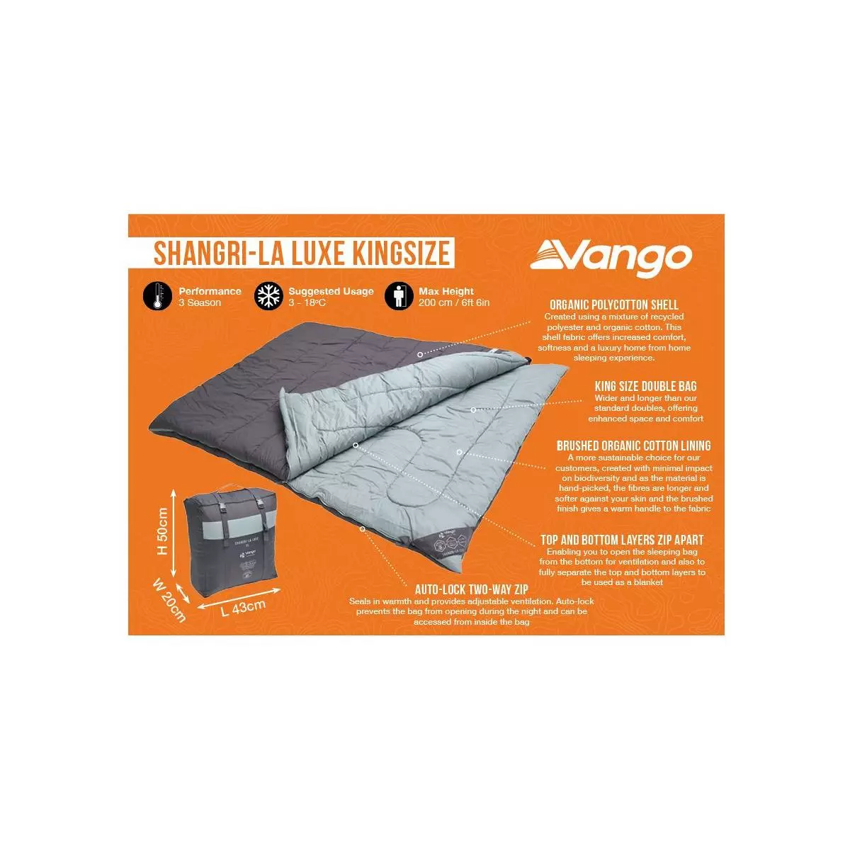 Vango Shangri-La Luxe Kingsize Deckenschlafsack – Bild 5